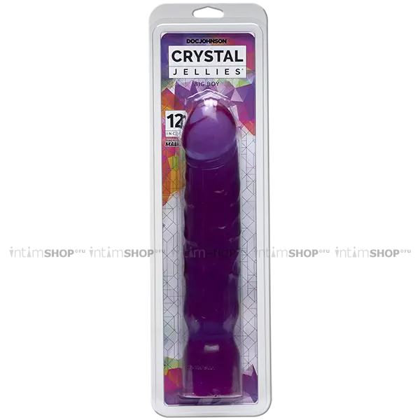 Фаллоимитатор Doc Johnson Crystal Jellies Big Boy 29.2 см, фиолетовый